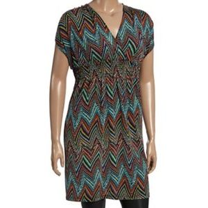 Chevron V-neck Dress (NWOT)